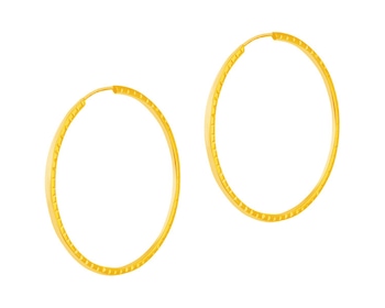 Złote kolczyki szarnir - koła, 22 mm