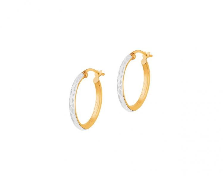 Yellow Gold Hoop Earrings - 18 mm