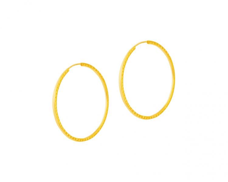 Złote kolczyki szarnir - koła, 29 mm