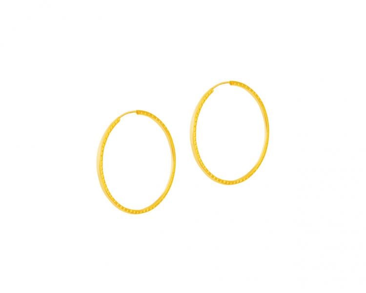 Zlaté náušnice kroužky, 18 mm