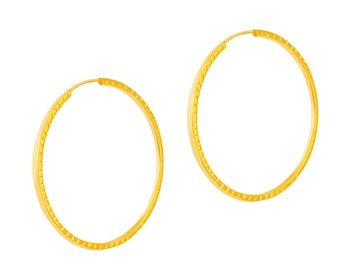Złote kolczyki szarnir - koła, 18 mm