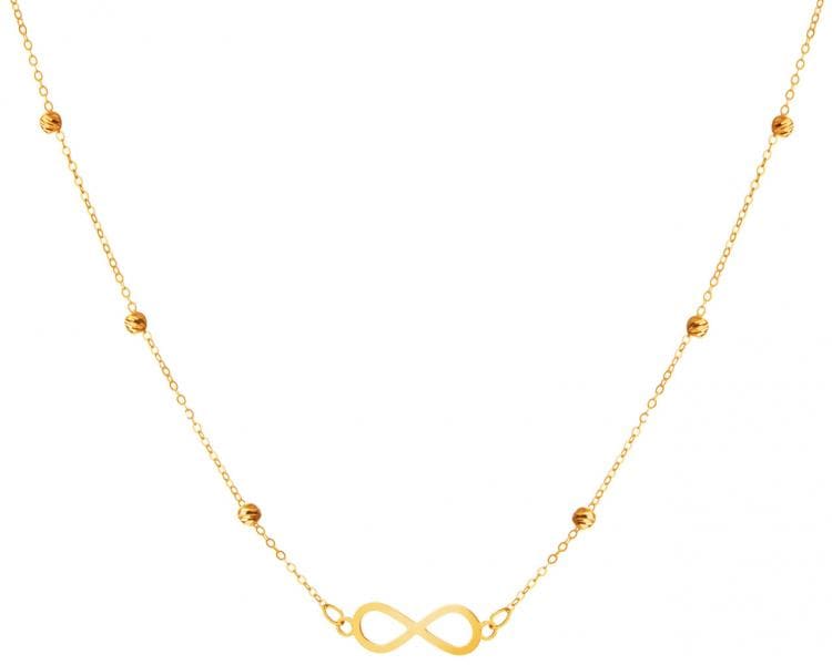 Yellow gold necklace with infinity sign