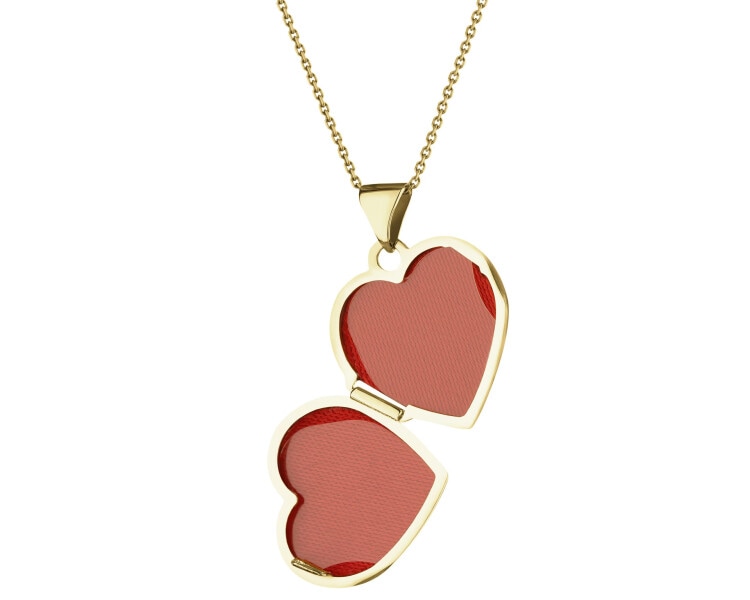 9 K Rhodium-Plated Yellow Gold Pendant with Diamond - 0,005 ct - fineness 9 K