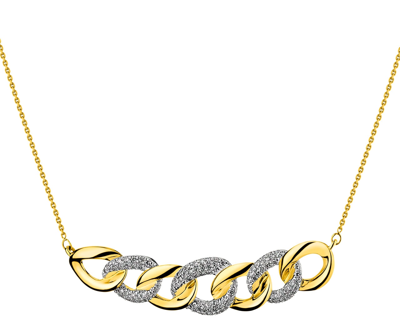 Zlatý náhrdelník s diamanty 0,33 ct - ryzost 585