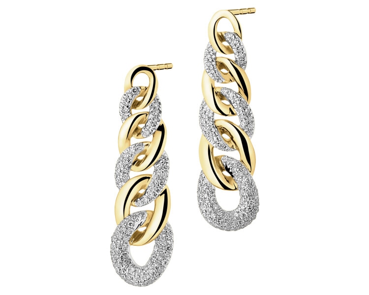 Yellow gold diamond earrings - 0,50 ct - fineness 14 K