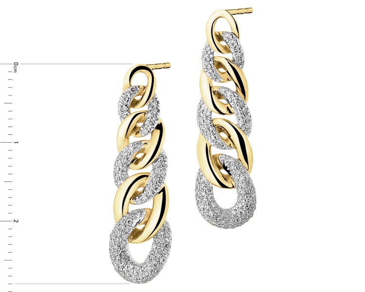 Yellow gold diamond earrings - 0,50 ct - fineness 14 K