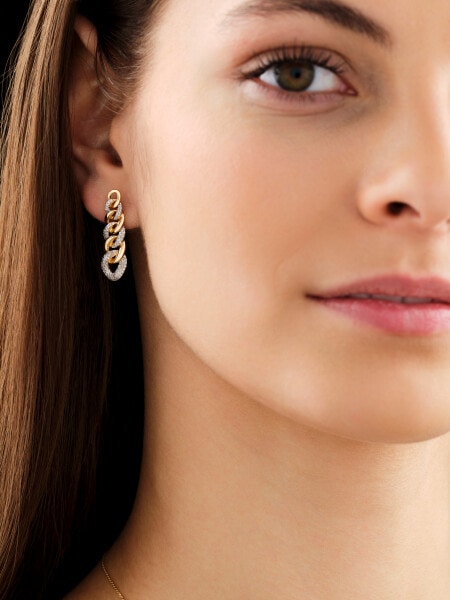 Yellow gold diamond earrings 0,50 ct - fineness 14 K