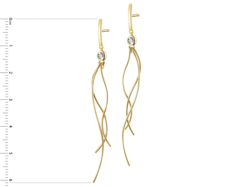 585  Dangling Earring with Diamonds - 0,006 ct - fineness 585