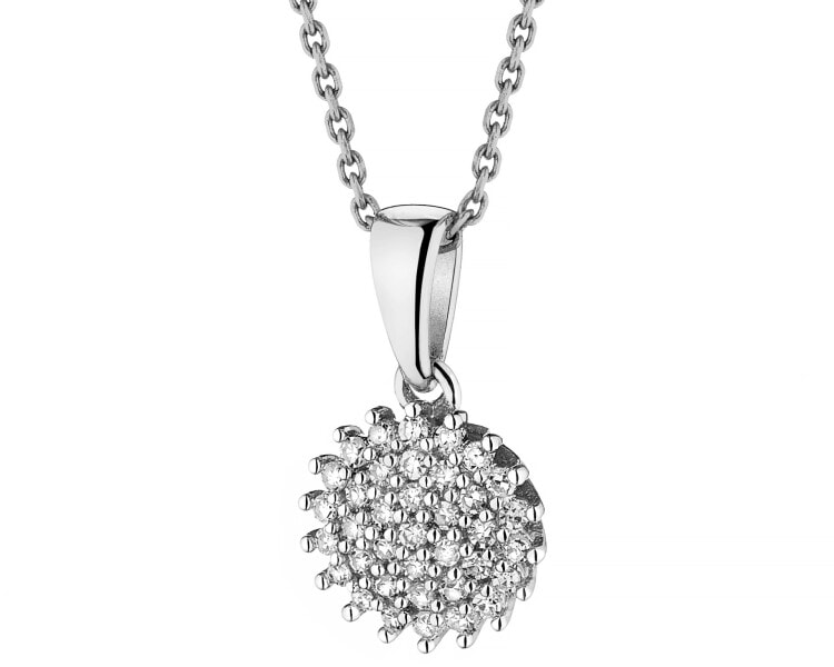 Zawieszka z białego złota z diamentami - 0,11 ct - próba 585