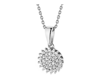 Přívěsek z bílého zlata s diamanty - 0,11 ct - ryzost 585
