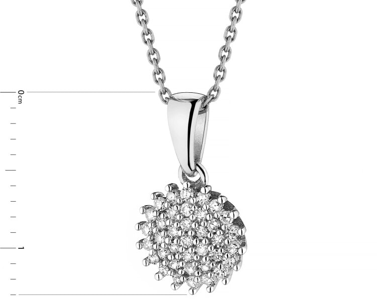Zawieszka z białego złota z diamentami - 0,11 ct - próba 585