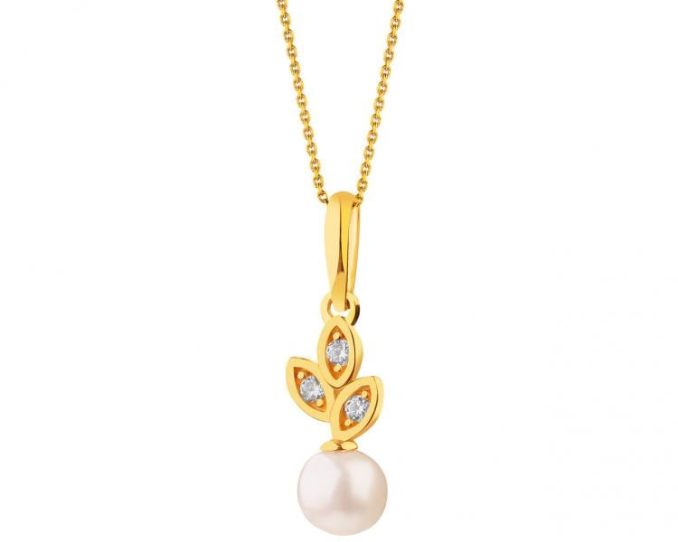 18 K Yellow Gold Pendant with Pearl