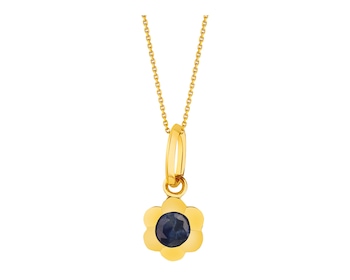 9 K Yellow Gold Pendant with Sapphire