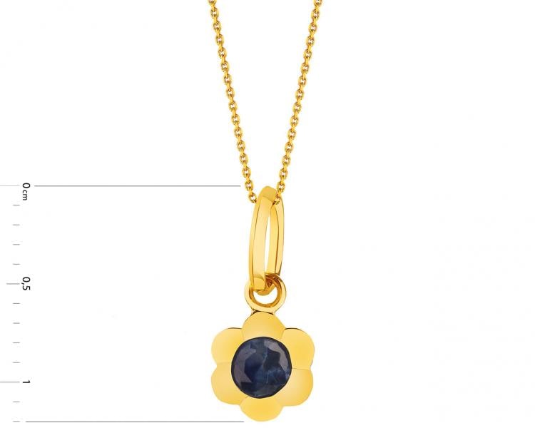 9 K Yellow Gold Pendant with Sapphire