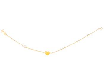 Pulsera de oro con perla, cadena cable - corazón></noscript>
                    </a>
                </div>
                <div class=