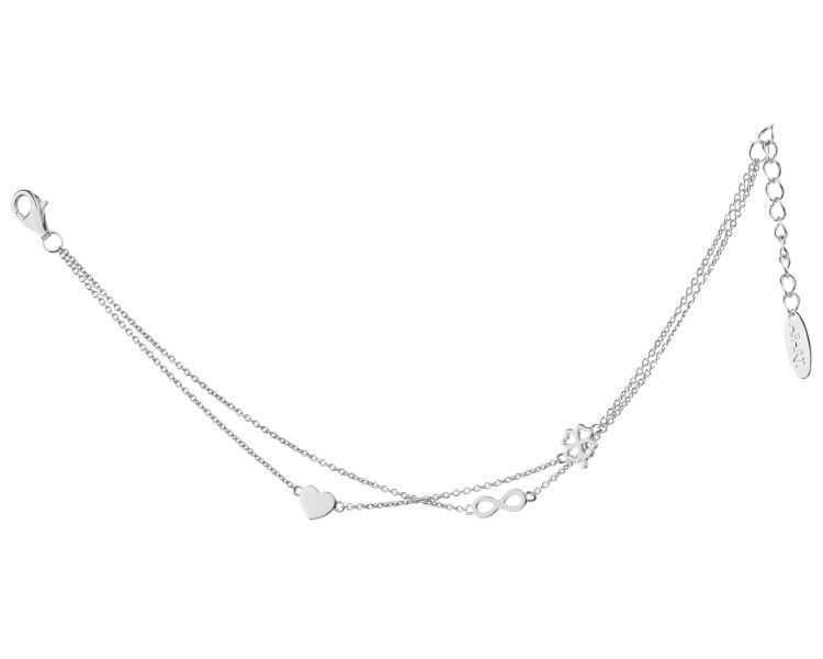 Rhodium Plated Silver Bracelet