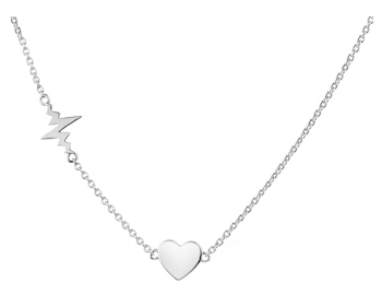 Stříbrný náhrdelník - srdeční tep, srdce