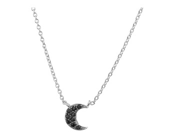 Naszyjnik srebrny z cyrkoniami - Księżyc