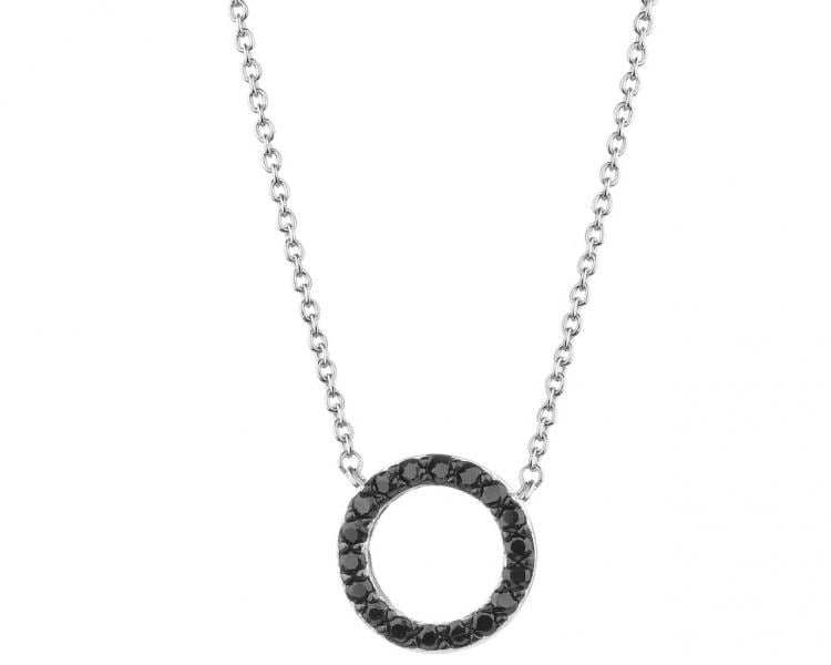 Stříbrný náhrdelník se zirkony - kroužek