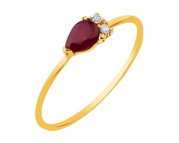 18 K Yellow Gold Ring with Ruby