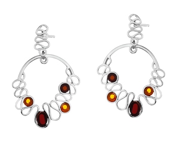 Rhodium Plated Silver Earrings with Amber></noscript>
                    </a>
                </div>
                <div class=