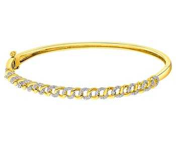 14 K Rhodium-Plated Yellow Gold Bracelet with Diamonds 0,33 ct - fineness 14 K