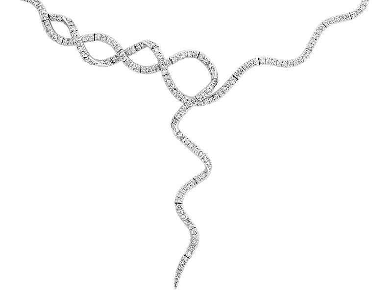 White gold necklace with brilliants 3,19 ct - fineness 18 K