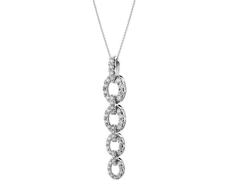 585 Rhodium-Plated White Gold Pendant with Diamonds - 1,54 ct - fineness 14 K