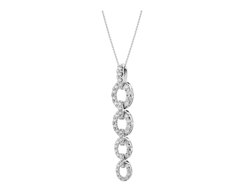 585 Rhodium-Plated White Gold Pendant with Diamonds - 1,54 ct - fineness 14 K