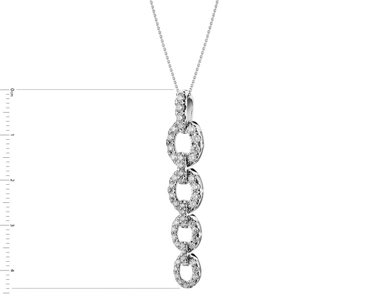 585 Rhodium-Plated White Gold Pendant with Diamonds - 1,54 ct - fineness 14 K