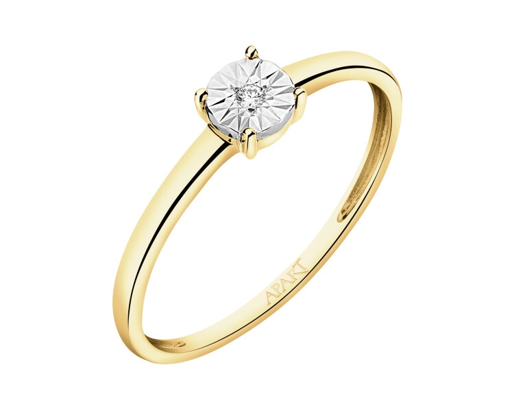 375  Ring with Diamond - 0,01 ct - fineness 375