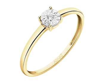 375  Ring with Diamond - 0,01 ct - fineness 375