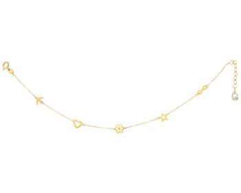Pulsera de oro con zirconia, cadena cable - pájaro, corazón, flores, estrella, infinito></noscript>
                    </a>
                </div>
                <div class=