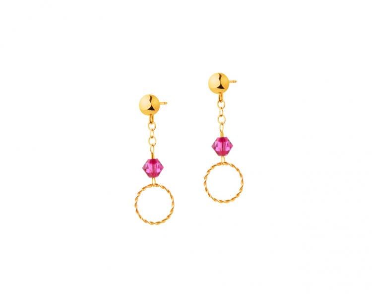 9 K Yellow Gold Earrings with Cubic Zirconia