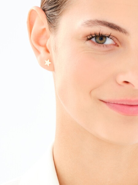 Złote kolczyki, zawieszka i łańcuszek - komplet - gwiazdy