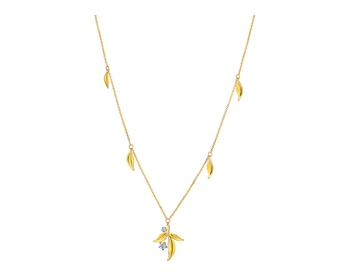 14 K Rhodium-Plated Yellow Gold Necklace with Diamonds 0,01 ct - fineness 14 K></noscript>
                    </a>
                </div>
                <div class=