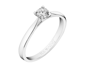 750 Rhodium-Plated White Gold Ring with Diamond 0,23 ct - fineness 18 K