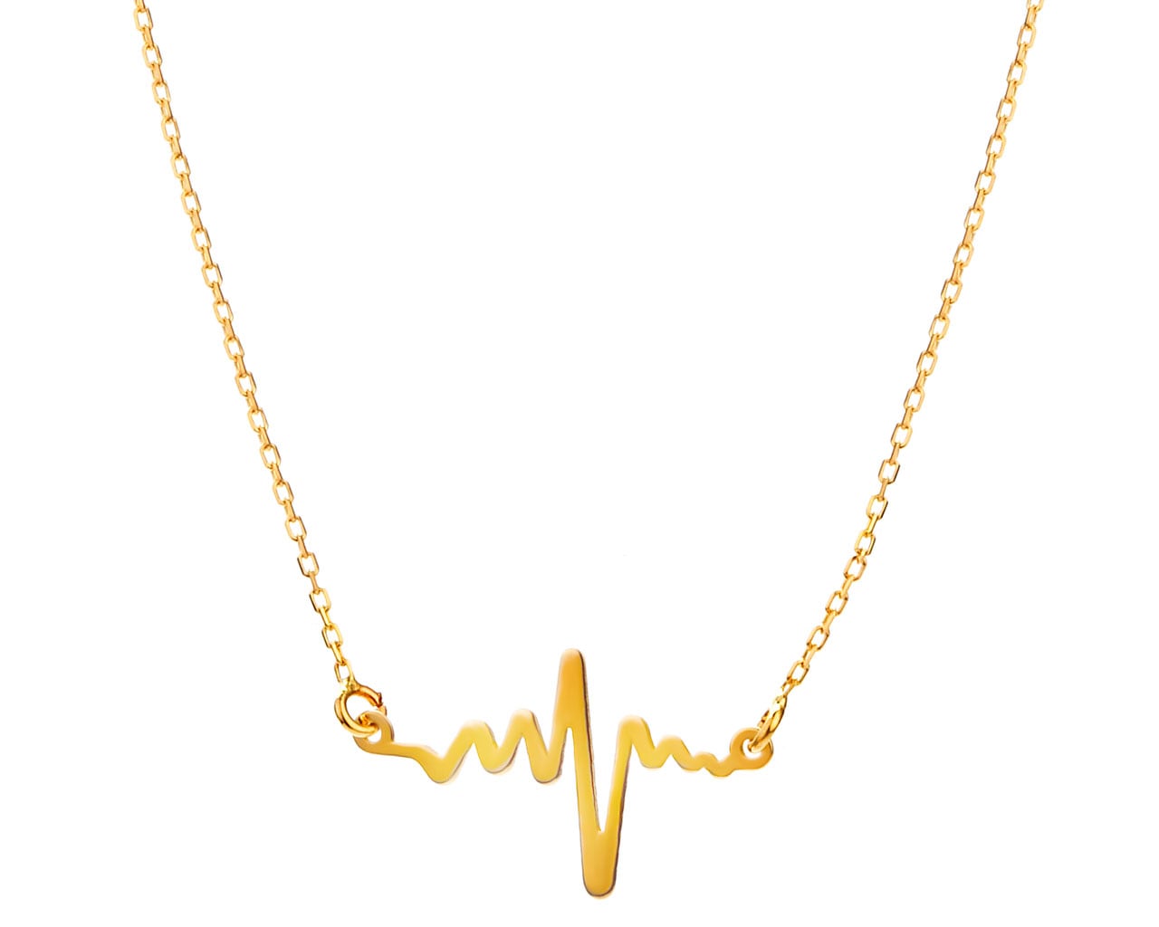 Złoty naszyjnik, ankier - EKG serca