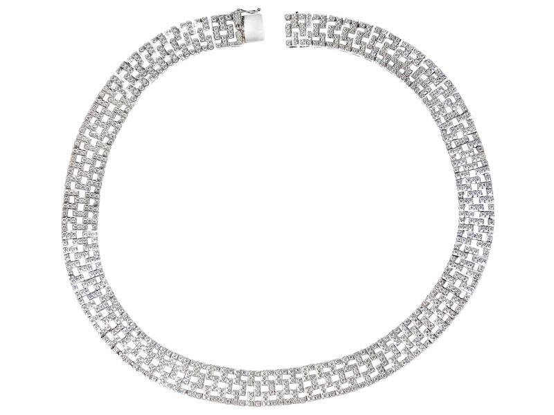 White gold necklace with brilliants 12,72 ct - fineness 18 K
