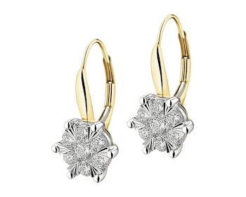 Yellow & White Gold Diamond Earrings - 1,00 ct - fineness 585