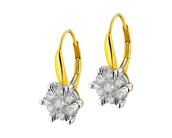 Yellow & White Gold Diamond Earrings 1 ct - fineness 585