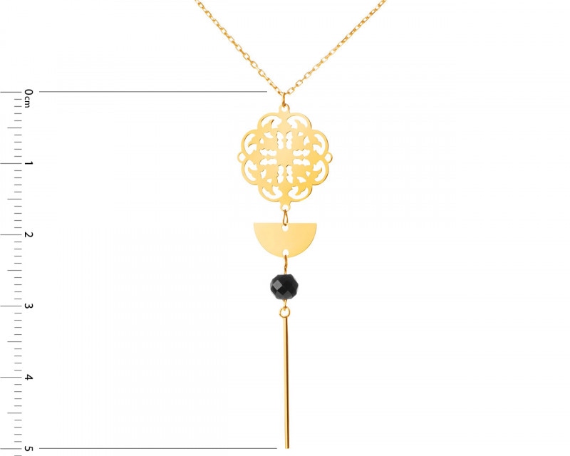 9 K Yellow Gold Necklace with Cubic Zirconia