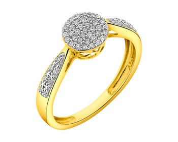 14 K Rhodium-Plated Yellow Gold Ring with Diamonds 0,15 ct - fineness 14 K></noscript>
                    </a>
                </div>
                <div class=