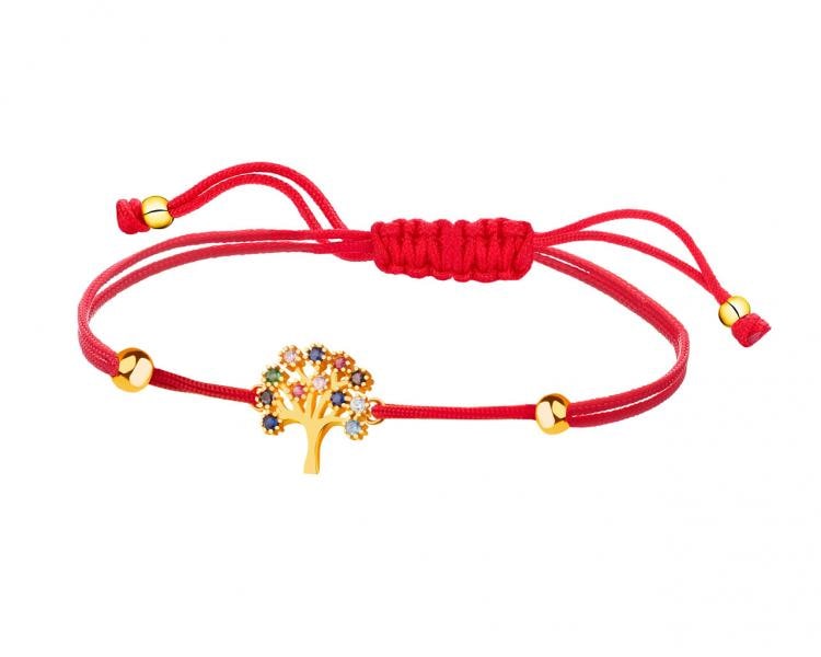 8 K Yellow Gold Bracelet with Cubic Zirconia