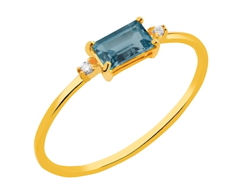 9 K Yellow Gold Ring with Topaz