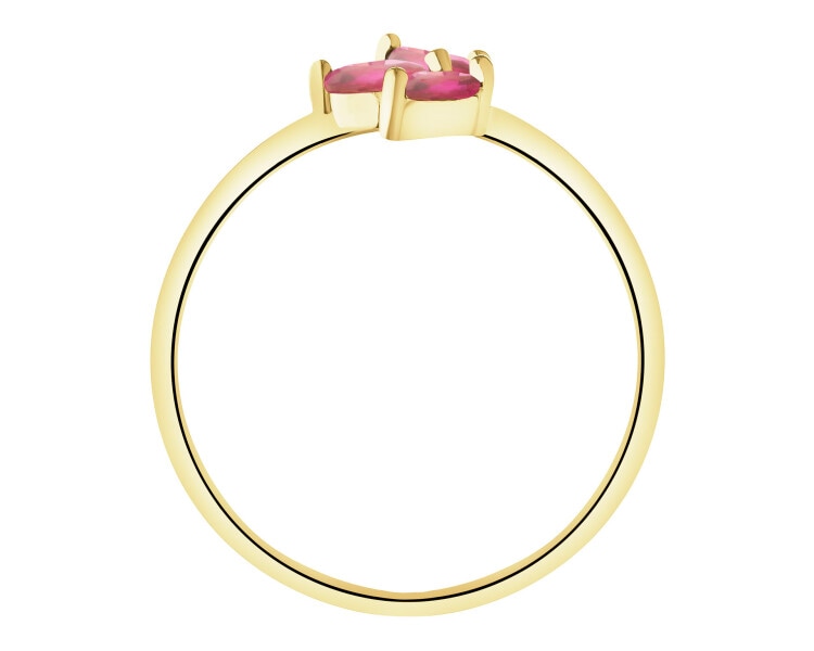 14 K Yellow Gold Ring with Synthetic Ruby