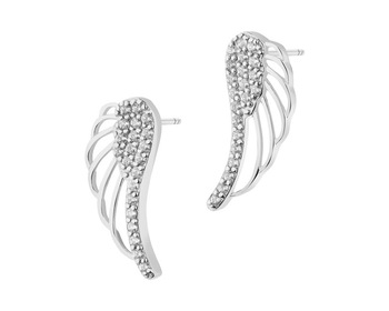 585 Rhodium-Plated White Gold Earrings with Cubic Zirconia></noscript>
                    </a>
                </div>
                <div class=