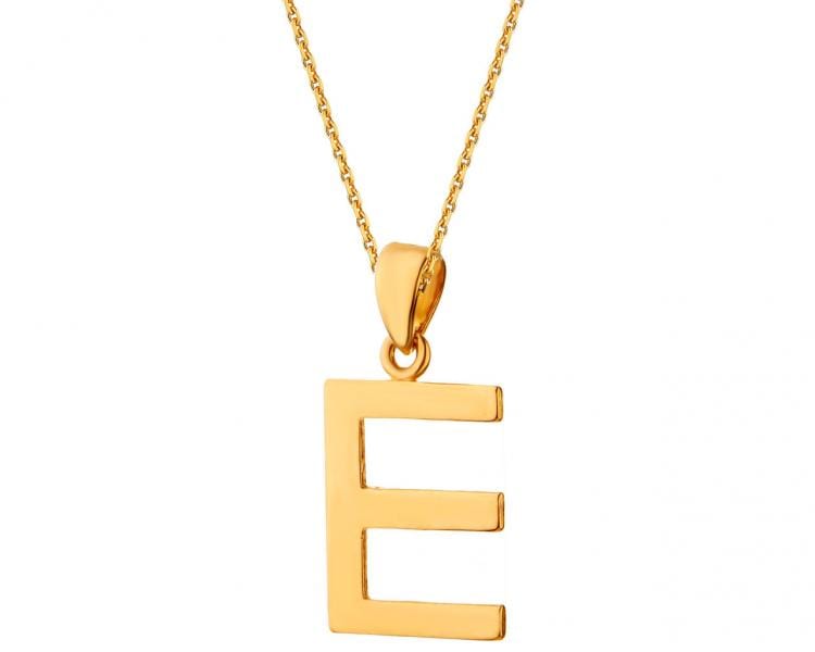 Złota zawieszka - litera E