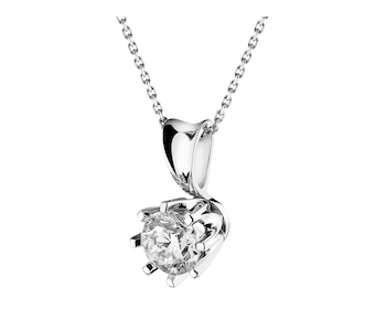 White gold pendant with brilliant - 0,50 ct - fineness 14 K