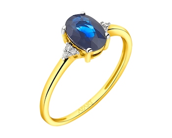 Prsten ze žlutého zlata s diamanty a safírem></noscript>
                    </a>
                </div>
                <div class=